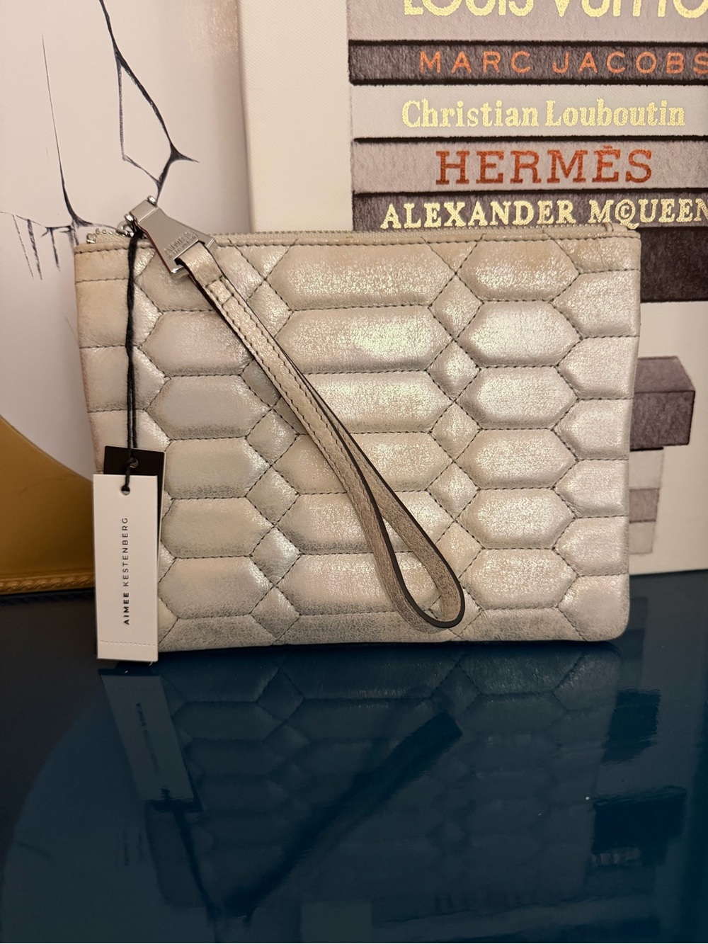 Aimee Kestenberg "It's A Love Thing" Stone Silver Clutch NWT